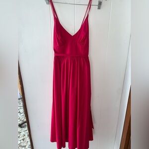 French Connection cotton wrap midi dress, size 2-gathered, spaghetti straps